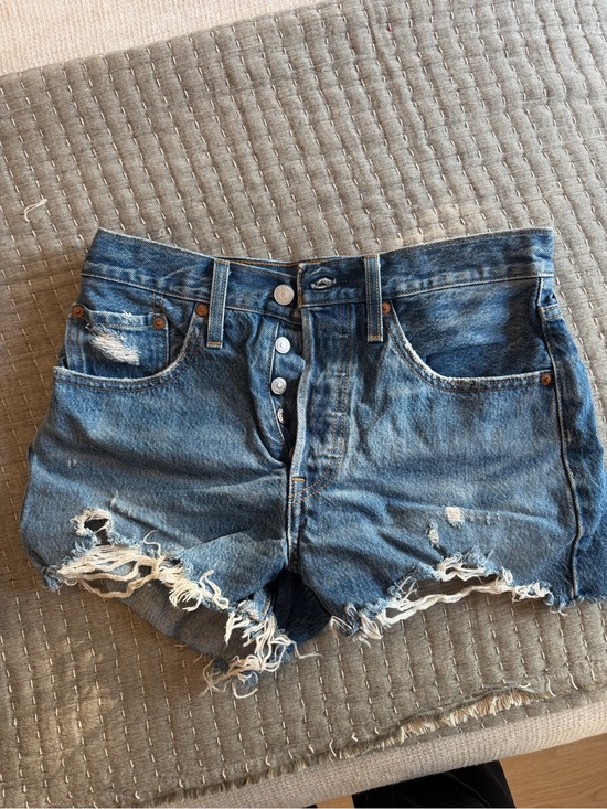 Levi's Pants - Levi’s 501 Distressed Blue Denim Women's Cutoff Shorts